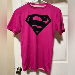 LG Pink Superman Logo Short Sleeve Tee